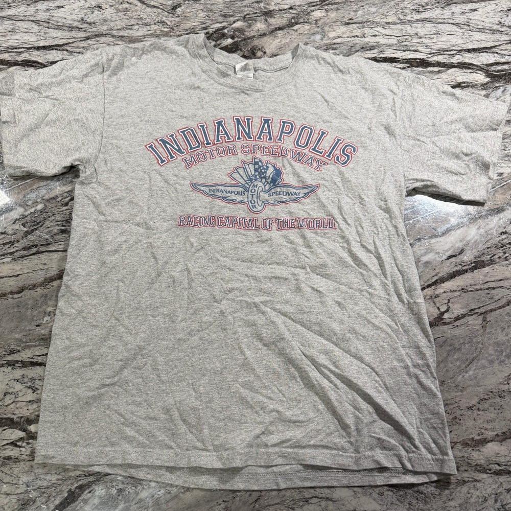 Gildan Indianapolis Motor Speedway Racing Capital Gray T-Shirt Mens L